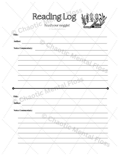 Printable Reading Log Pack (IV)