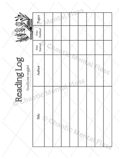 Printable Reading Log (IX)